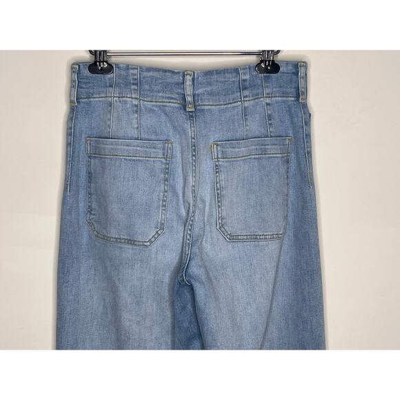 Maeve by Anthropologie The Colette High-Rise Crop Wide-Leg Light Wash 28 - Picture 7 of 11